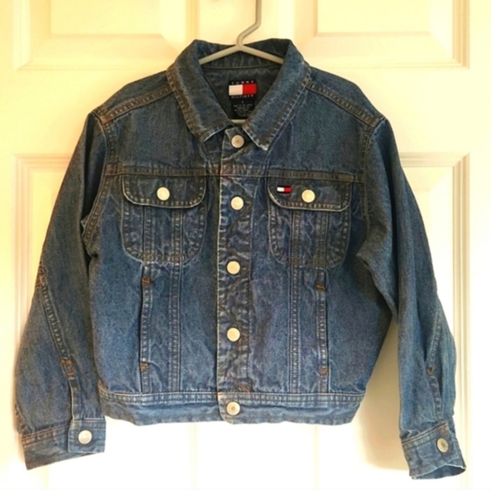 Early 2000's Tommy Hilfiger Denim Jean Jacket Coat Kids Size 6 Blue